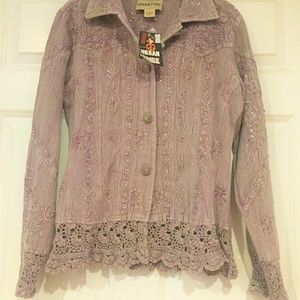 BoHo Chic Shirt Jacket by Urban Tribe Small Lilac